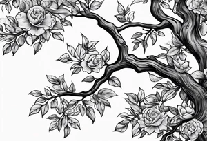 Left side tree branches tattoo idea
