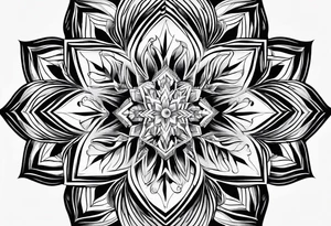 Branched crystaline fractal snowflake tattoo idea