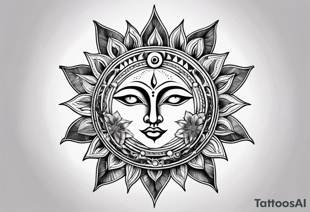 sun and moon tattoo idea