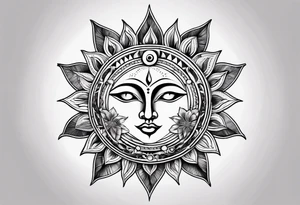 sun and moon tattoo idea