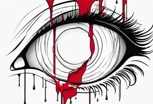 Bleeding tear flows to down from eye tattoo design tattoo idea