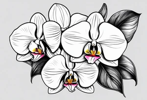 Rhaven and white orchid tattoo idea