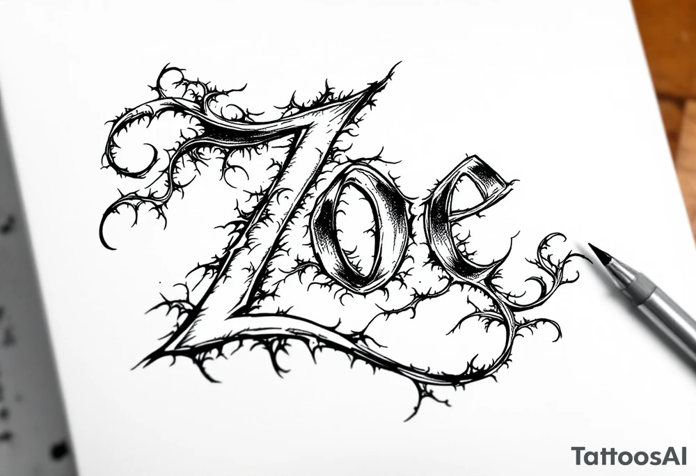 About zoe name tattoo idea