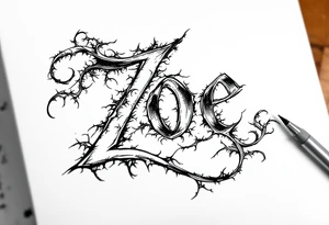 About zoe name tattoo idea