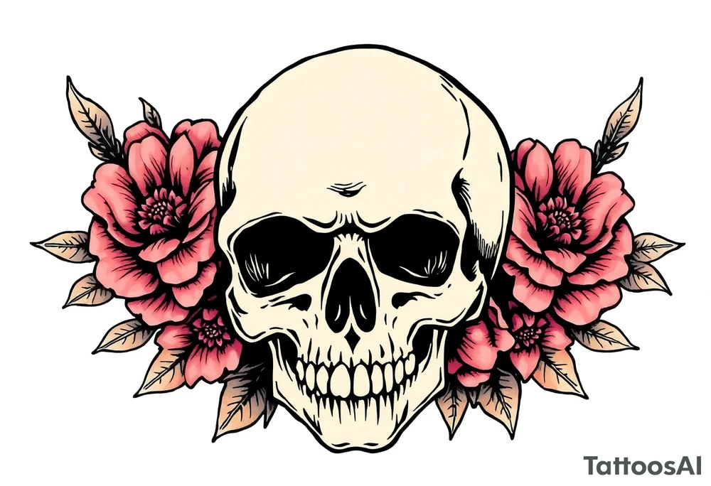 Skull flash tattoo idea