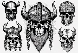 i want a tattoo of a big viking skeleton head tattoo idea