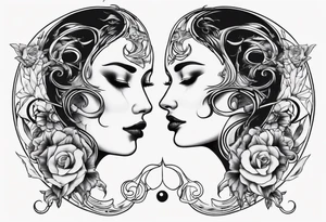 crescent moon with womans face masculine tattoo tattoo idea