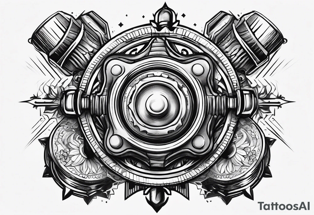 Gear knob and money and fire tattoo idea
