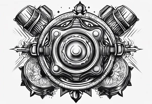 Gear knob and money and fire tattoo idea