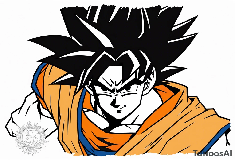 son goku neben crelyn sitzend tattoo idea