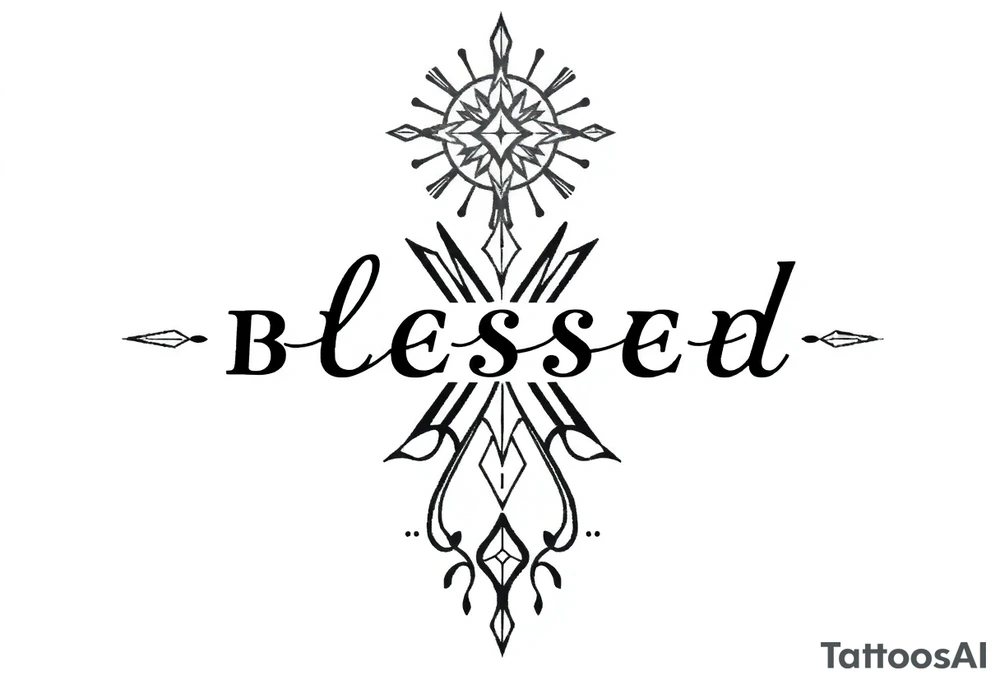 i neeee the word blessed vertically tattoo idea