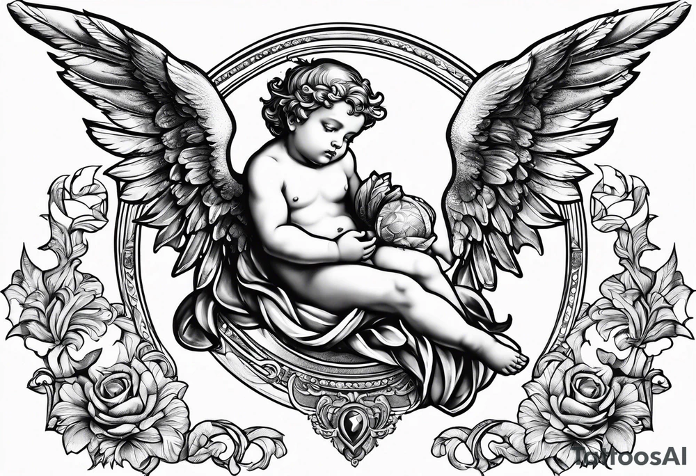 renaissance style cherub tattoo idea