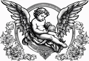 renaissance style cherub tattoo idea