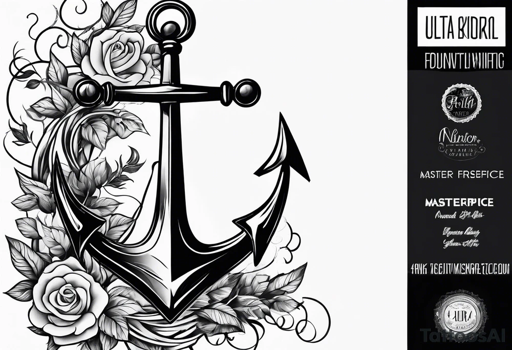 anchor with vines tattoo idea