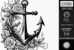 anchor with vines tattoo idea