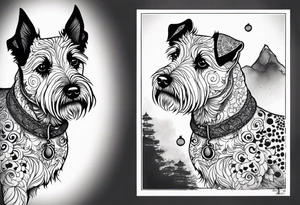 tattoo for my white and black spotted 
mountain terrier named buddy tattoo idea