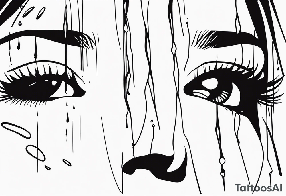 Tears ricocheting off person tattoo idea