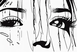 Tears ricocheting off person tattoo idea