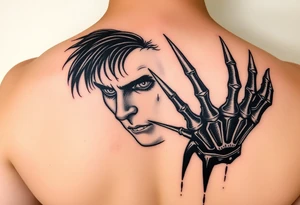 Edward scissorhands face reflecting off his scissorhands tattoo idea