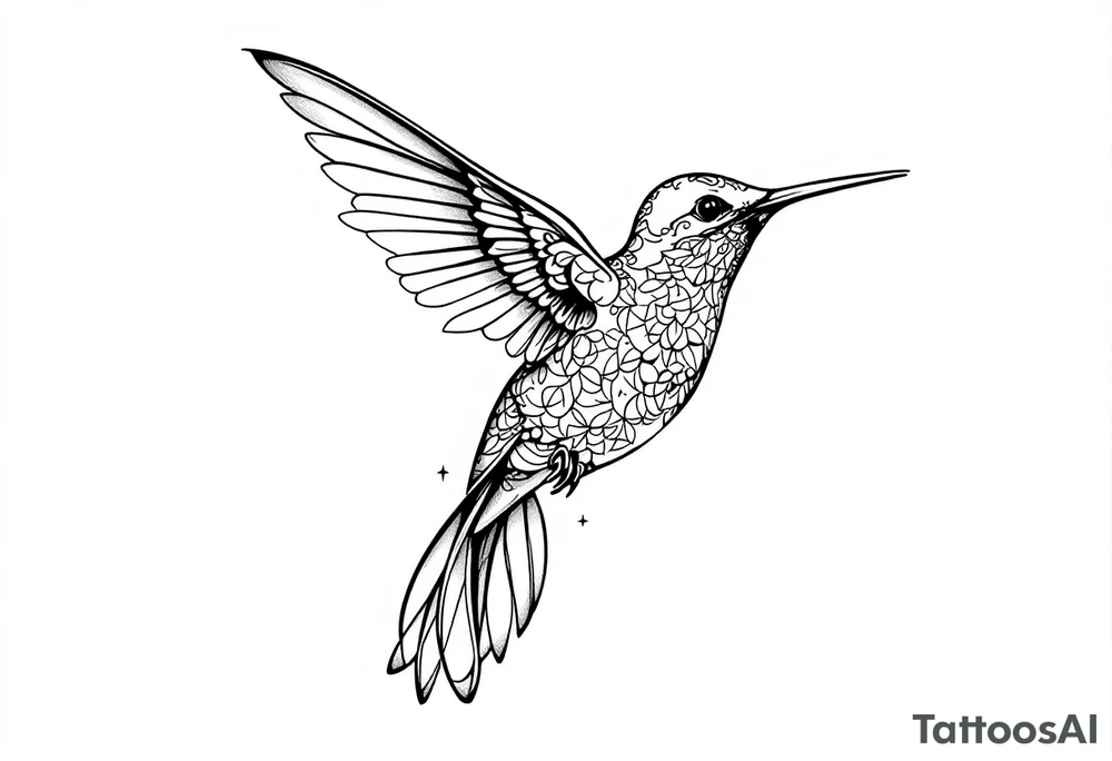 Neo traditional hummingbird tattoo idea