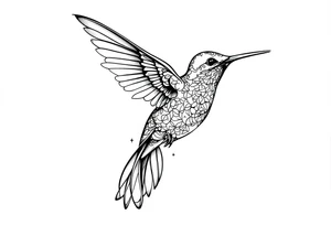 Neo traditional hummingbird tattoo idea