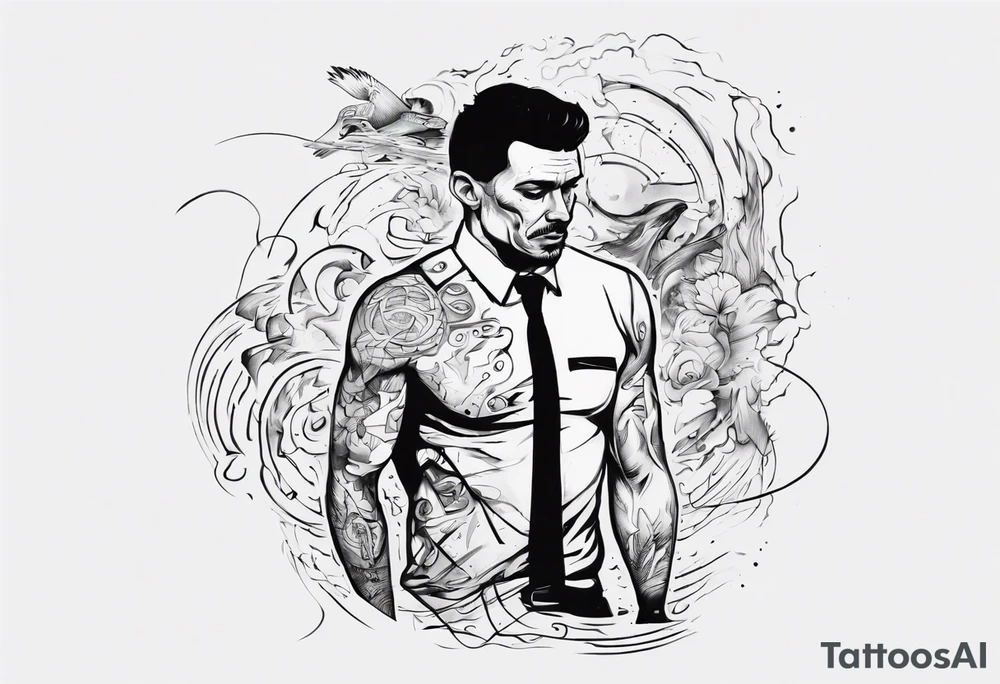 Man leaving his past behind him ready to take on the future tattoo idea