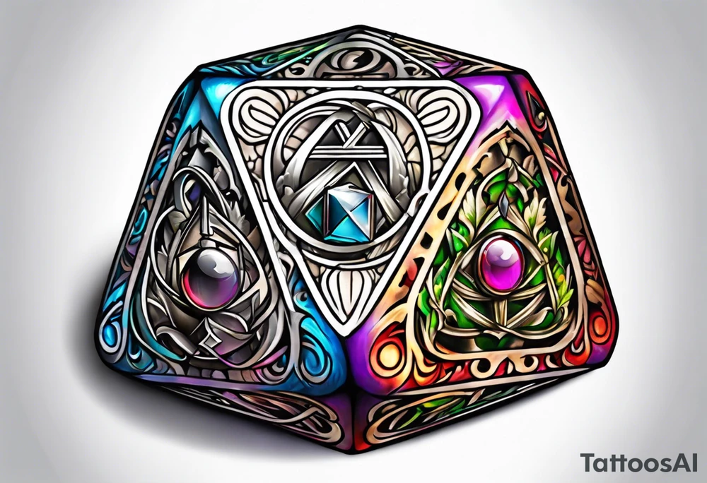 a twenty sided die tattoo idea
