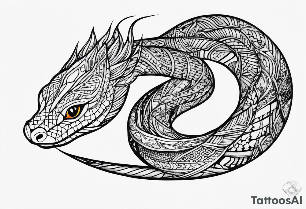 Snake lizard tattoo idea