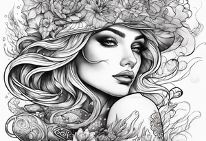 Woman under water tattoo idea