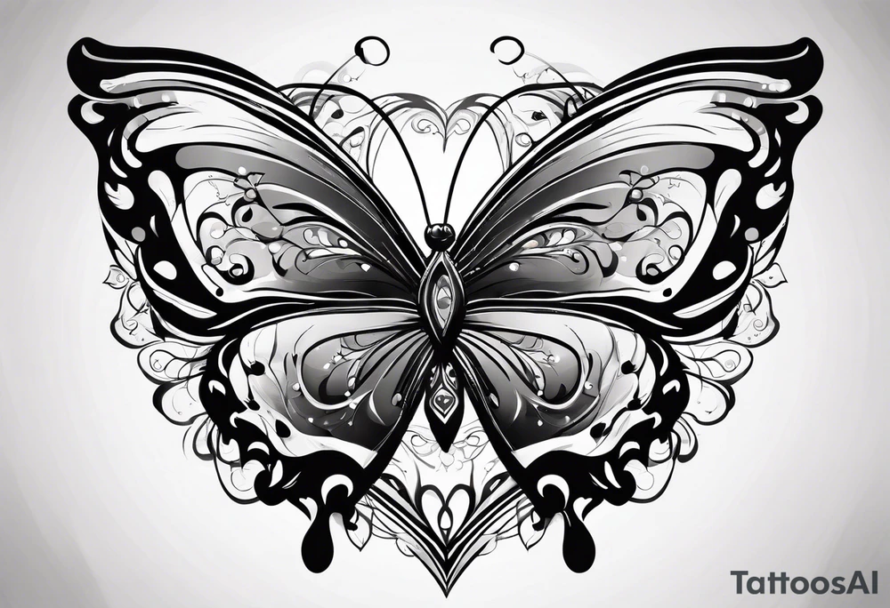 butterfly makes a heart tattoo idea