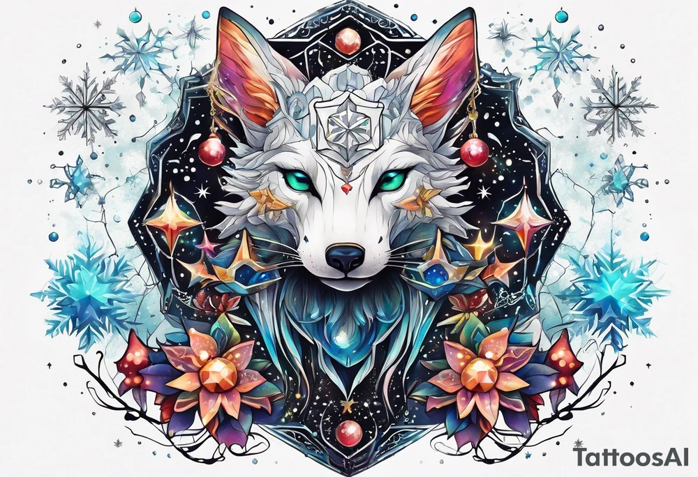 Constellation, animal alien, snowflake tattoo idea