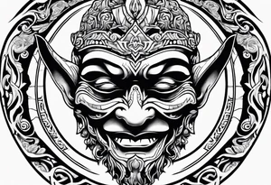 korean goblin mask tattoo idea