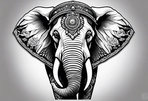Elephant wearing a helmet tattoo idea