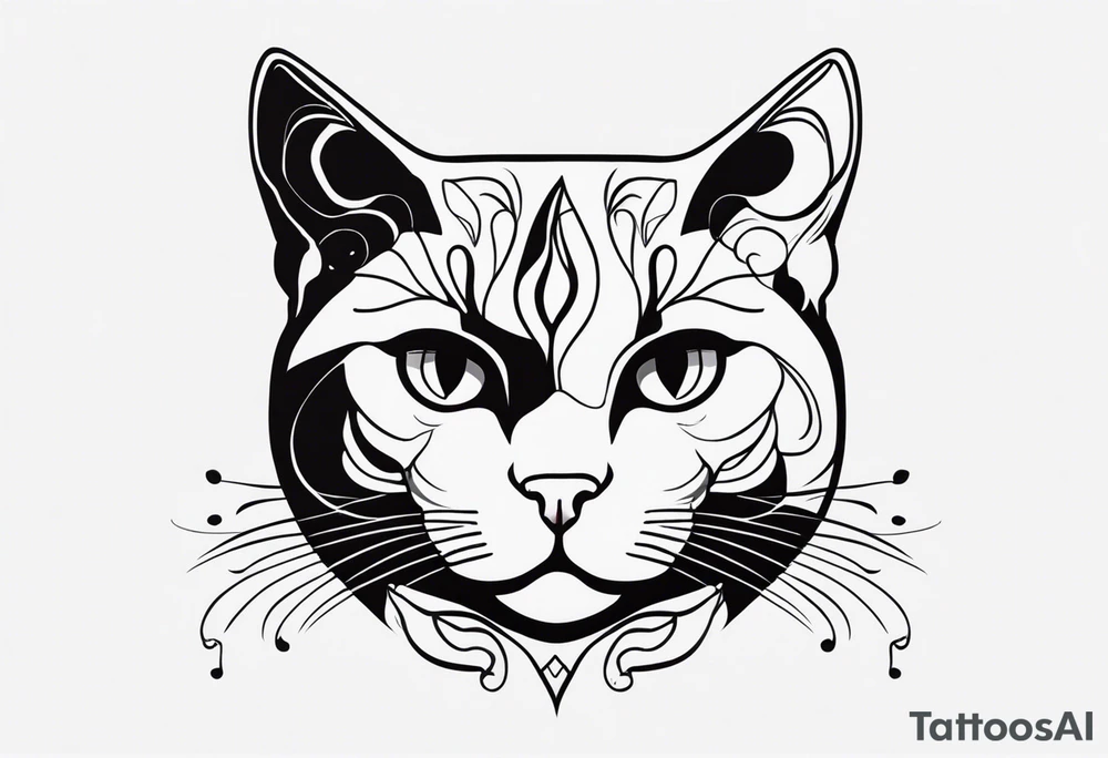 Katze mit Schnurbart tattoo idea