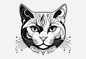 Katze mit Schnurbart tattoo idea