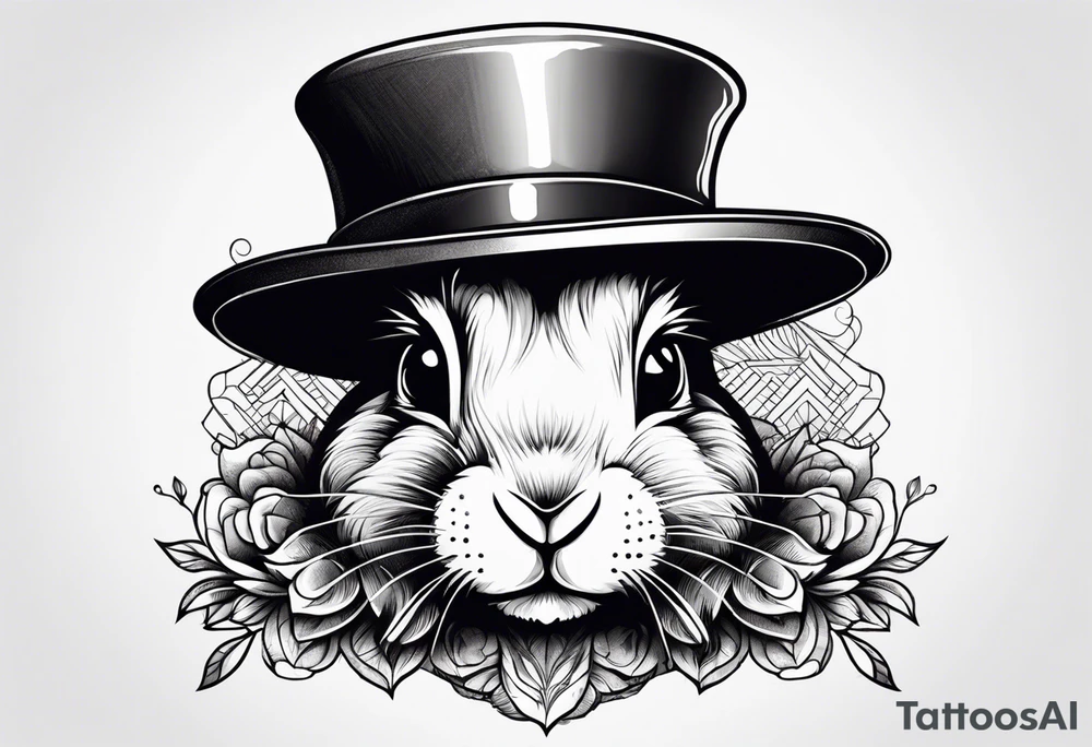 a bunny with a hat tattoo idea