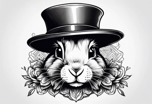 a bunny with a hat tattoo idea