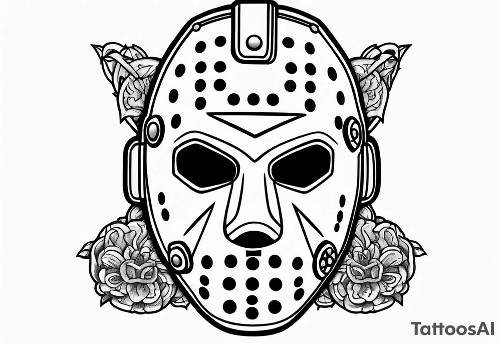 Friday the 13 Jason mask tattoo idea