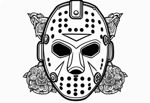 Friday the 13 Jason mask tattoo idea