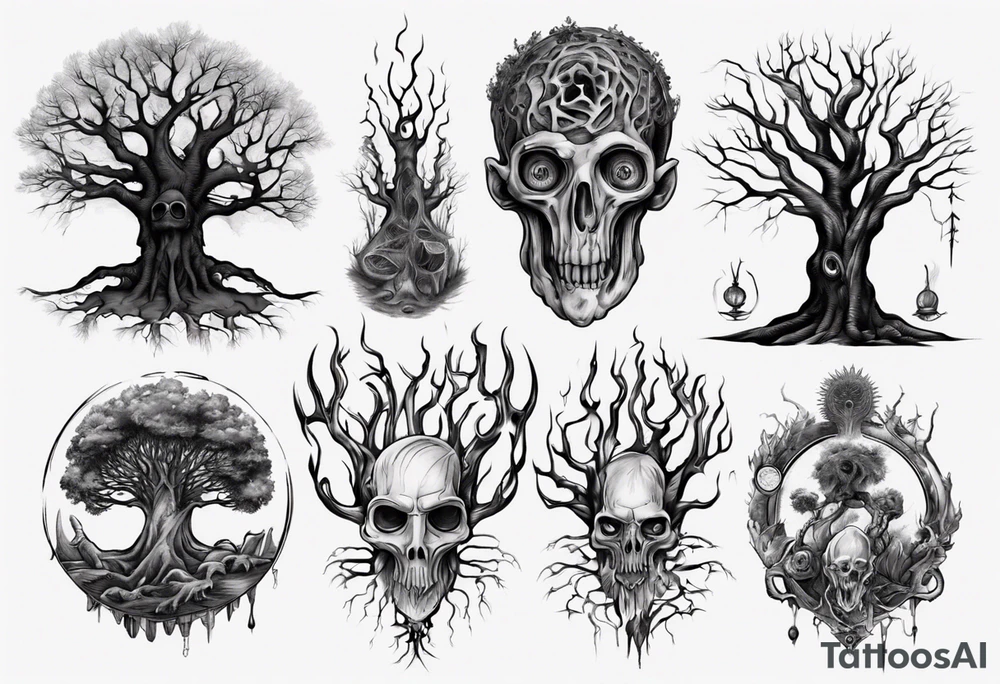 lovecraft them
with tree tattoo idea