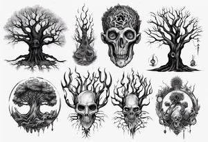 lovecraft them
with tree tattoo idea