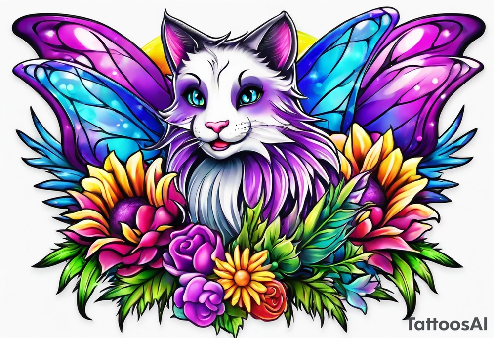 Lisa Frank thistle tattoo idea