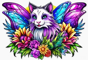 Lisa Frank thistle tattoo idea