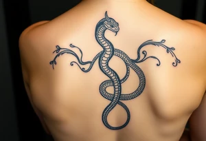 Snake rebirth shedding skin Javanese 
Down spine tattoo idea