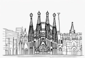 I would like a tattoo in my left back arm that represents Barcelona in a minimalist way tattoo idea