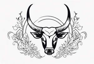 hands grabbing bull horns tattoo idea