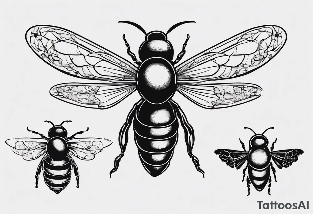 biene im flug von der seite her gesehen tattoo idea