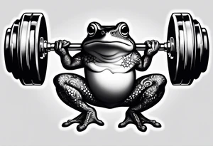 Toad lifting dumbbells tattoo idea