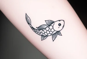 koi fish swimming upstream tattoo idea