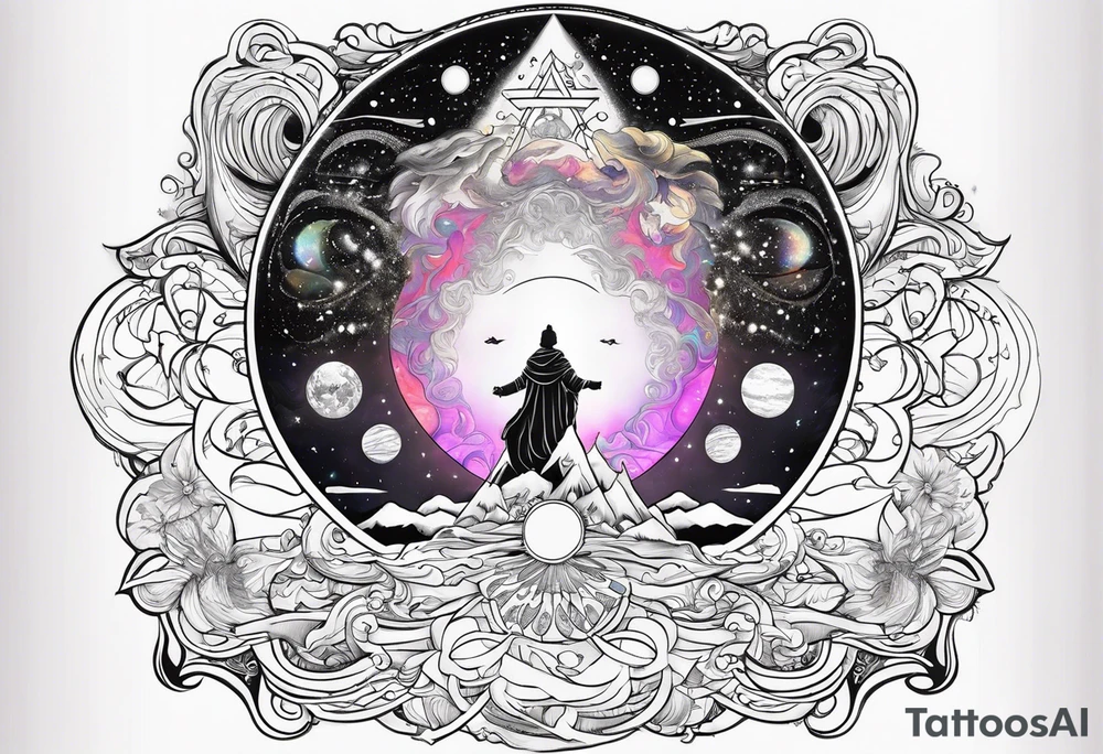 God showing Moses the universe tattoo idea